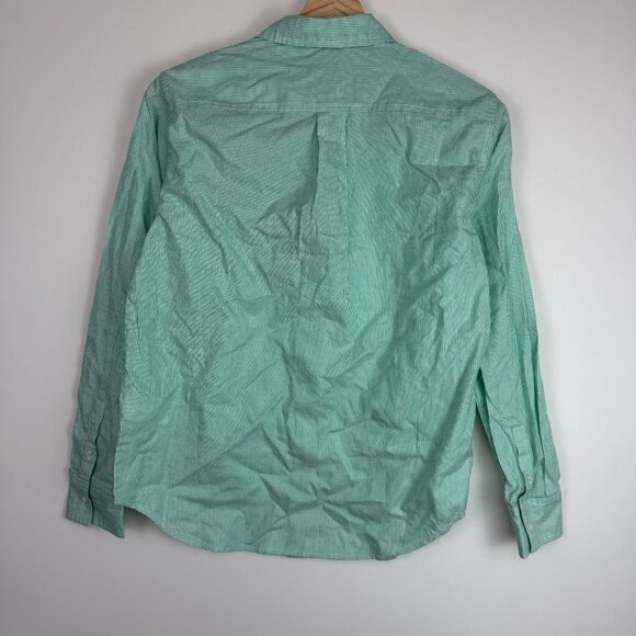 Everlane The Silky Cotton Relaxed Button Down Shirt Striped Jade Green White 00 - Picture 3 of 6
